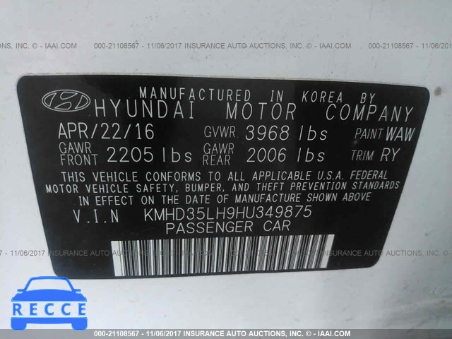 2017 Hyundai Elantra Gt KMHD35LH9HU349875 зображення 8