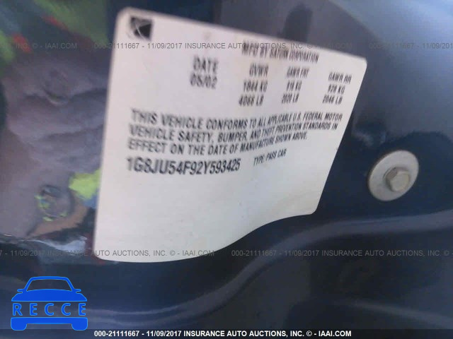 2002 Saturn L200 1G8JU54F92Y593425 image 8