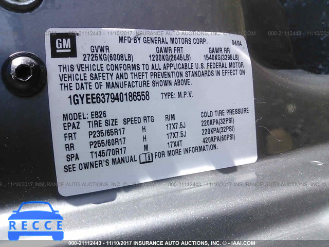 2004 CADILLAC SRX 1GYEE637940186558 image 8