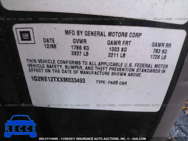 1999 Pontiac Grand Am SE 1G2NE12TXXM833493 image 8