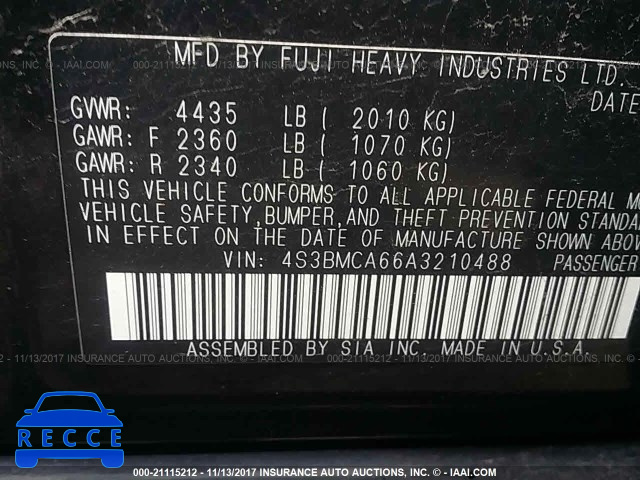 2010 Subaru Legacy 2.5I 4S3BMCA66A3210488 Bild 8
