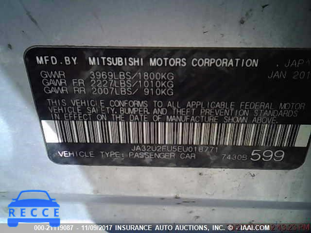 2014 Mitsubishi Lancer ES/ES SPORT JA32U2FU5EU018771 image 8