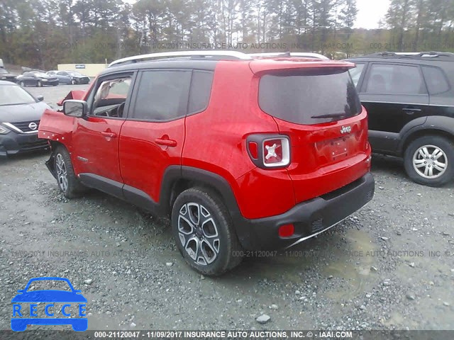 2017 JEEP RENEGADE LIMITED ZACCJADB2HPE39749 зображення 2