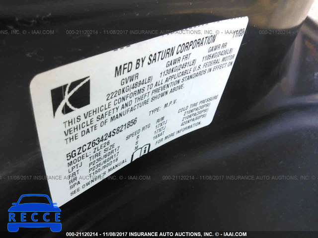 2004 Saturn VUE 5GZCZ63424S821856 image 8