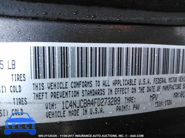2015 Jeep Compass SPORT 1C4NJCBA4FD273289 image 8