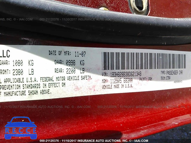 2008 Dodge Caliber 1B3HB28B38D621348 image 8