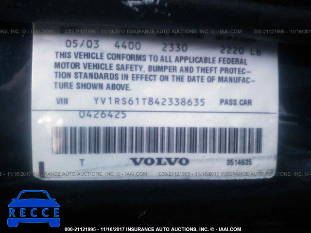 2004 Volvo S60 YV1RS61T842338635 image 8