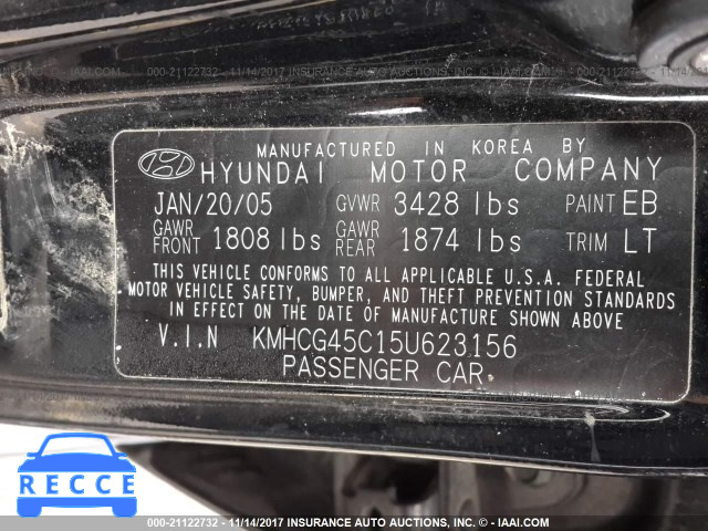 2005 Hyundai Accent GL KMHCG45C15U623156 image 8