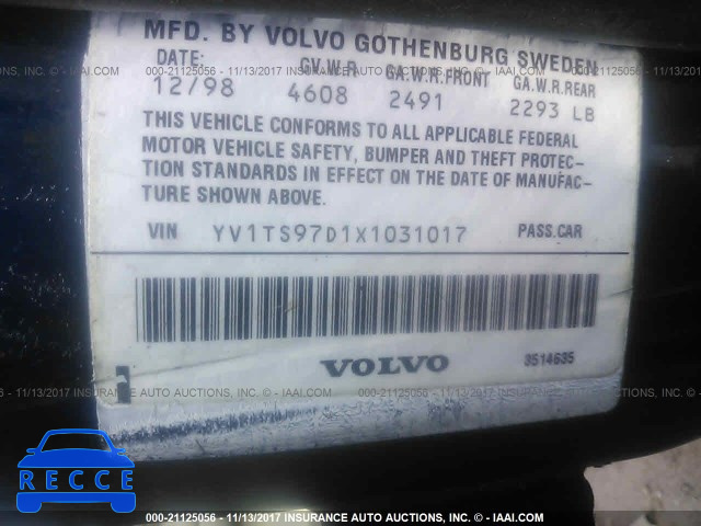 1999 Volvo S80 YV1TS97D1X1031017 image 8