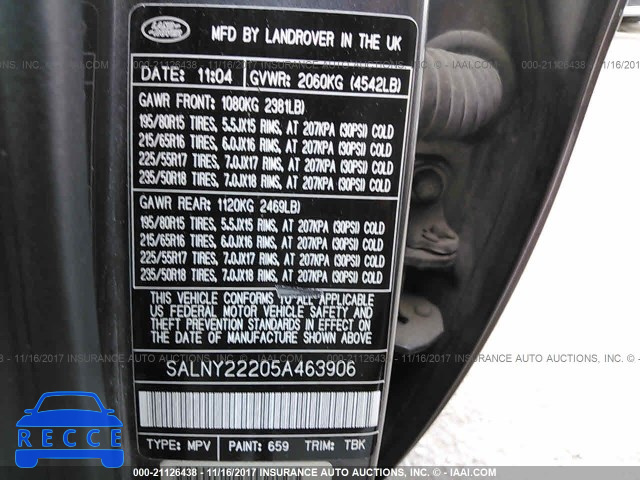 2005 Land Rover Freelander SE SALNY22205A463906 image 8