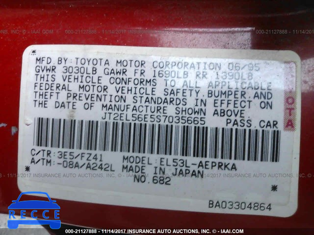 1995 Toyota Tercel DX JT2EL56E5S7035665 Bild 8