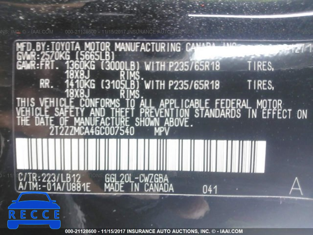 2016 Lexus RX 350 2T2ZZMCA4GC007540 image 8