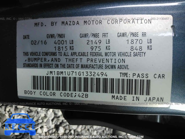 2016 Mazda 3 SPORT JM1BM1U71G1332494 image 8