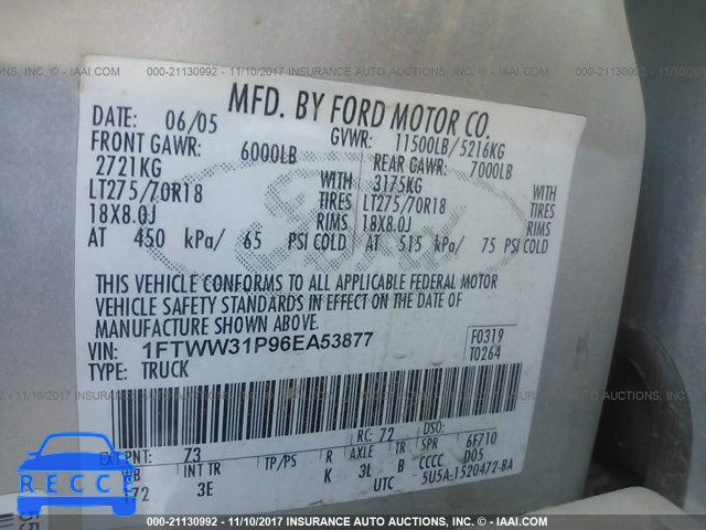 2006 Ford F350 SRW SUPER DUTY 1FTWW31P96EA53877 image 8
