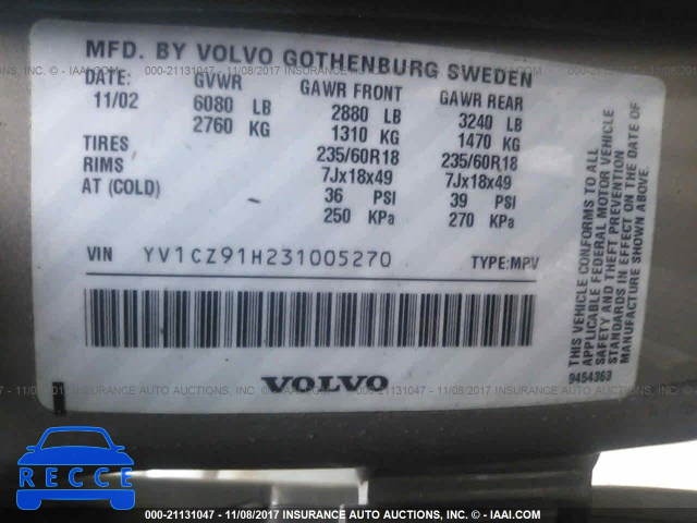 2003 Volvo XC90 T6 YV1CZ91H231005270 image 8