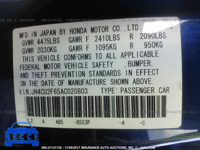 2010 Acura TSX JH4CU2F65AC020803 image 8