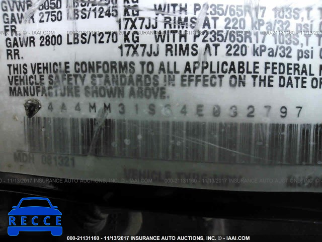 2004 Mitsubishi Endeavor XLS 4A4MM31S64E032797 image 8