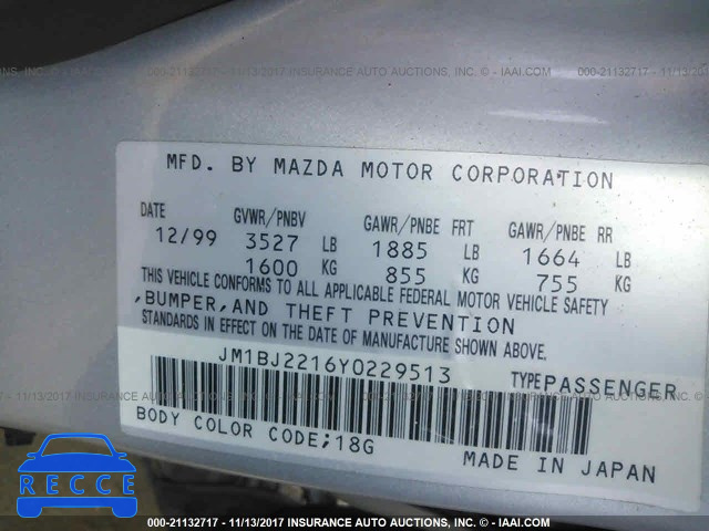 2000 Mazda Protege ES JM1BJ2216Y0229513 image 8
