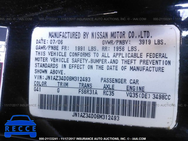 2006 Nissan 350Z COUPE JN1AZ34D06M312493 image 8
