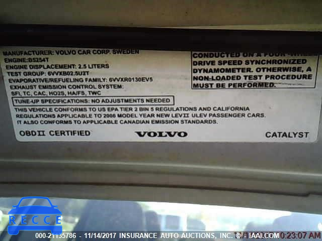 2006 Volvo S80 2.5T YV1TH592461438136 зображення 8