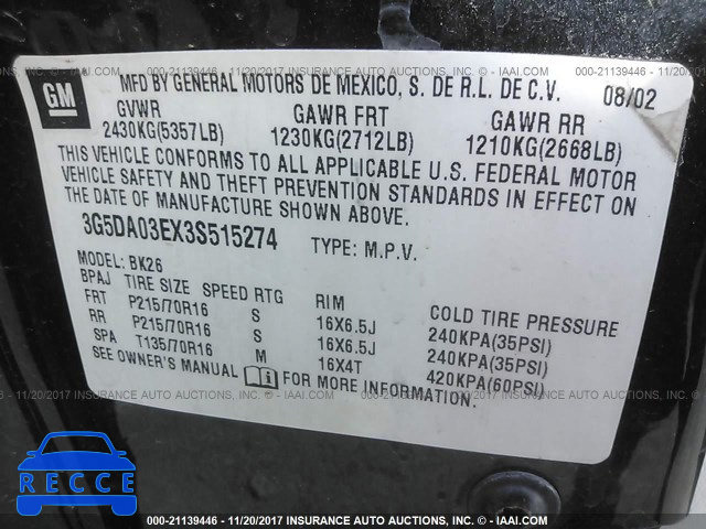 2003 Buick Rendezvous CX/CXL 3G5DA03EX3S515274 image 8