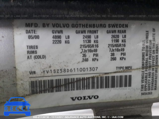 2001 Volvo V70 XC YV1SZ58D611001307 image 8