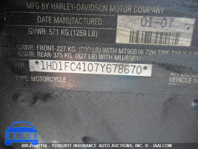 2007 Harley-davidson FLHTCUI 1HD1FC4107Y678670 image 9