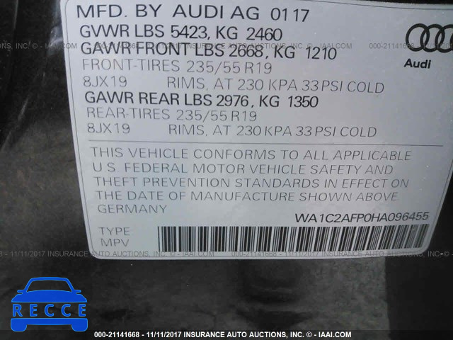 2017 AUDI Q5 PREMIUM WA1C2AFP0HA096455 image 8