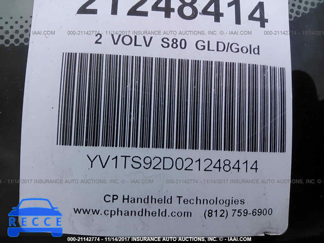 2002 Volvo S80 YV1TS92D021248414 image 8