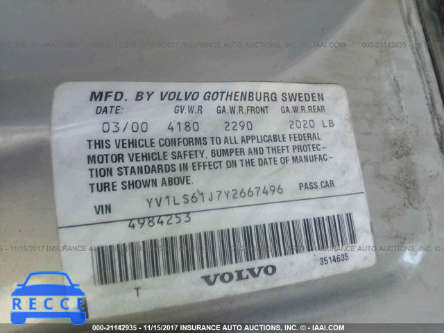2000 Volvo S70 SE YV1LS61J7Y2667496 image 8