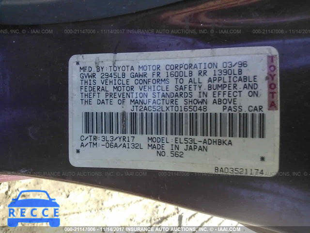 1996 Toyota Tercel STD/DX JT2AC52LXT0165048 image 8