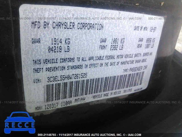 1998 Chrysler Sebring JXI 3C3EL55H0WT261525 image 8