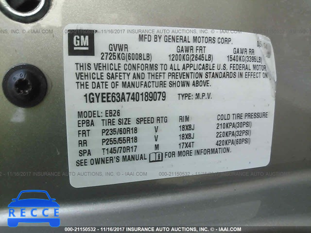 2004 Cadillac SRX 1GYEE63A740189079 image 8