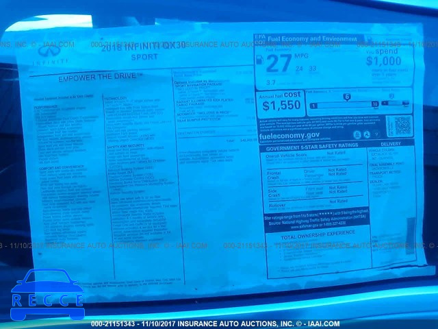 2018 INFINITI QX30 LUXURY/PREMIUM/SPORT SJKCH5CP8JA040508 image 5