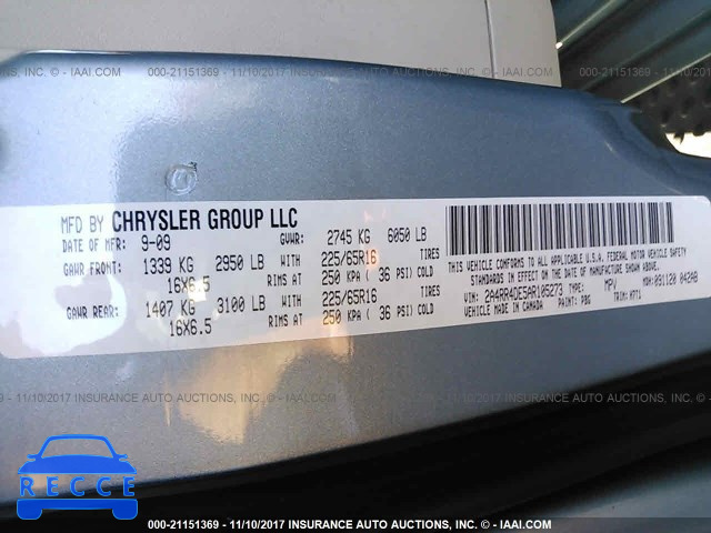 2010 CHRYSLER TOWN & COUNTRY LX 2A4RR4DE5AR105273 image 8