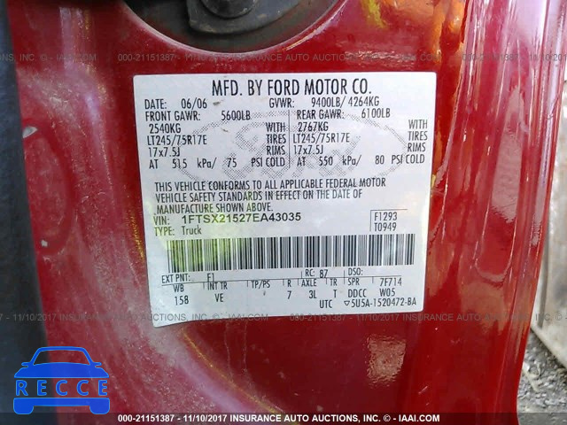 2007 Ford F250 SUPER DUTY 1FTSX21527EA43035 image 8