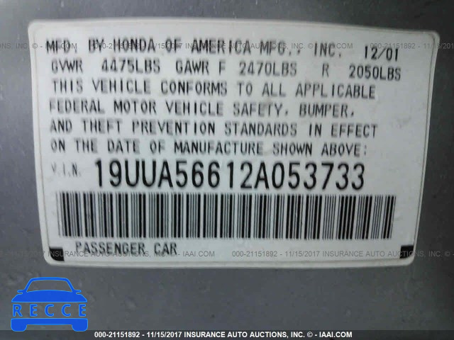 2002 Acura 3.2TL 19UUA56612A053733 image 8