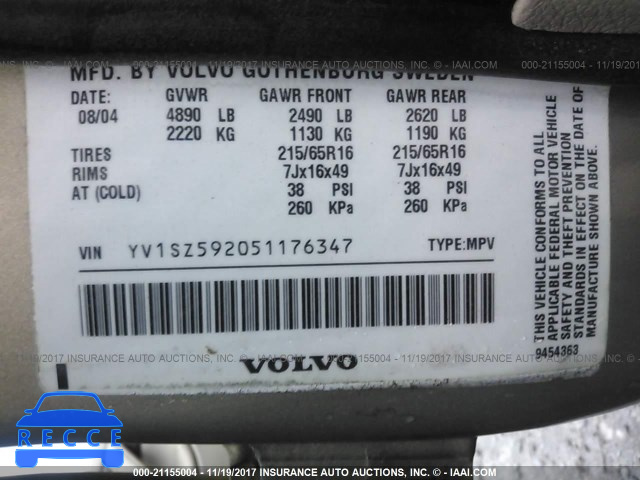 2005 Volvo XC70 YV1SZ592051176347 image 8