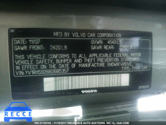 2008 Volvo S60 2.5T YV1RH592682685357 зображення 8