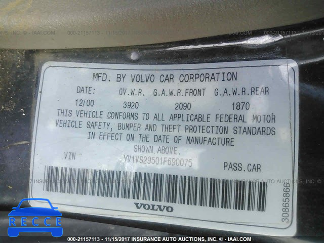 2001 Volvo S40 1.9T YV1VS29501F690075 image 8