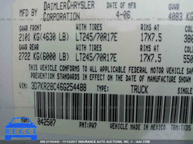 2006 Dodge RAM 2500 ST/SLT 3D7KR28C46G254488 image 8