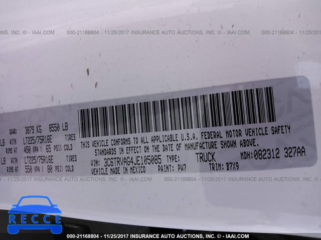 2018 RAM PROMASTER 1500 1500 STANDARD 3C6TRVAG4JE105085 image 8