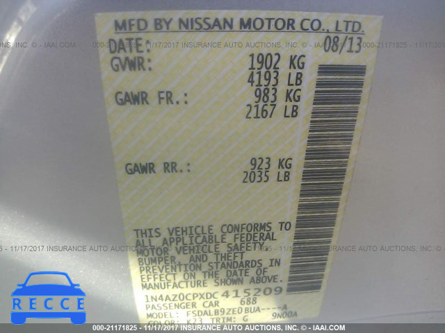 2013 Nissan Leaf S/SV/SL 1N4AZ0CPXDC415209 image 8