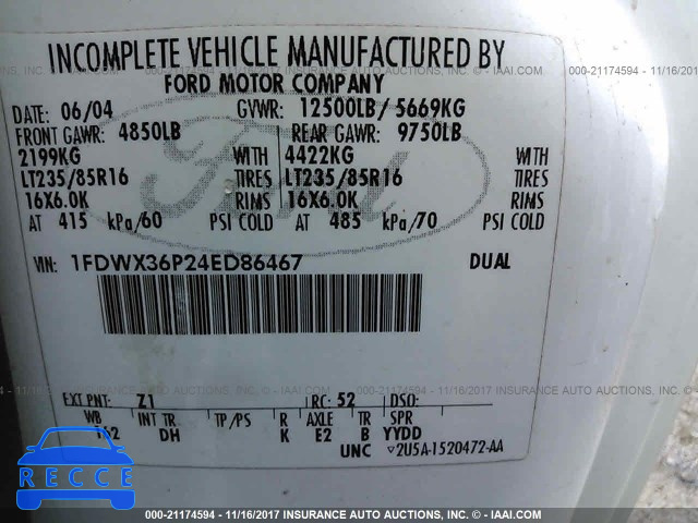 2004 Ford F350 SUPER DUTY 1FDWX36P24ED86467 image 8