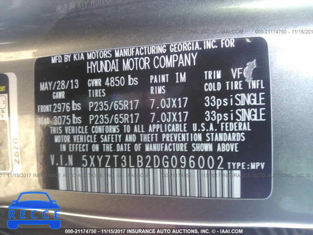 2013 Hyundai Santa Fe Sport 5XYZT3LB2DG096002 image 8