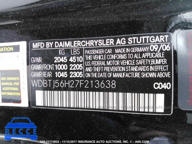 2007 Mercedes-benz CLK 350 WDBTJ56H27F213638 image 8