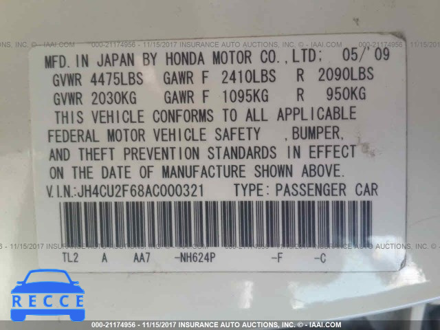 2010 Acura TSX JH4CU2F68AC000321 image 8