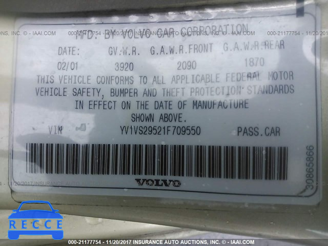 2001 Volvo S40 1.9T YV1VS29521F709550 image 8