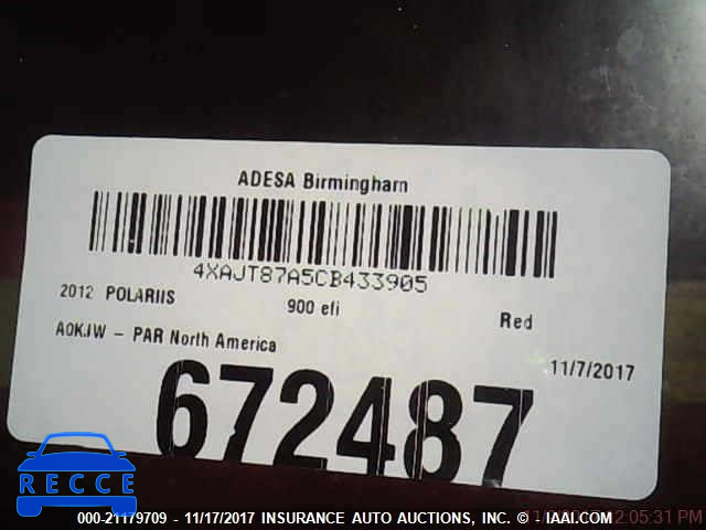 2012 Polaris Ranger RZR 900XP 4XAJT87A5CB433905 image 8