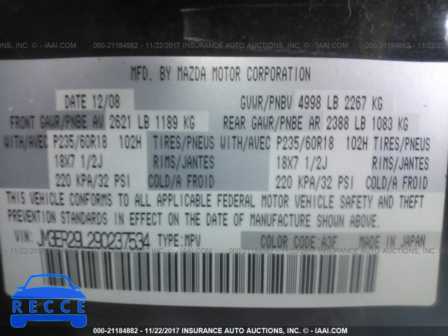 2009 Mazda CX-7 JM3ER29L290237534 Bild 8